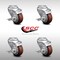 Service Caster 3.5 Inch SS Maroon Polyurethane Wheel Swivel Bolt Hole Caster Set with Brake SCC SCC-SSBH20S3514-PPUB-MRN-TLB-4 - alternate 4